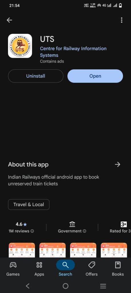 UTS (IR Unreserved Ticket Booking) App