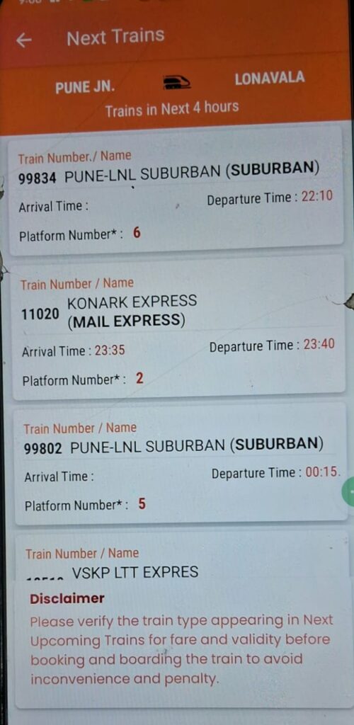 Next Trains and Get Fare