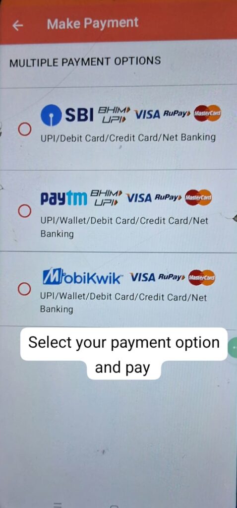 Payment page