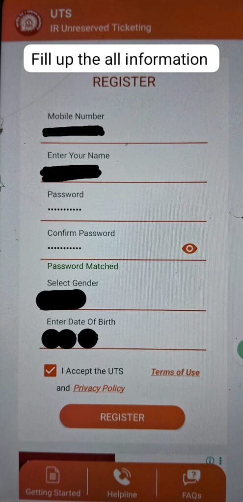 UTS App Registration page