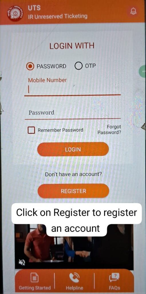 click on Register button
