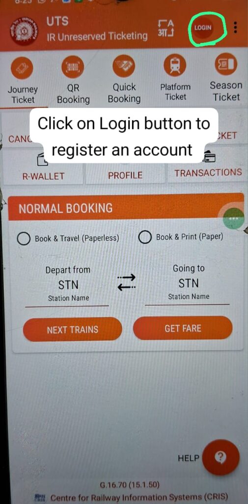 Login option